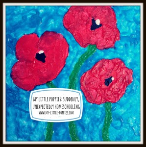 poppies with label