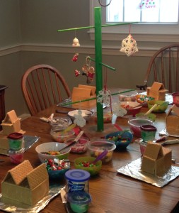 This is what the ornament tree looked like LAST year. This year we haven't decorated it all the way yet because our house is having construction.