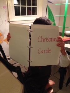2013 Caitlin printed every known Christmas lyric for Leo. Rump a pum pum!!!