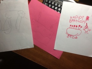 Spooky Ghost card by Seuss, Cake by Leo, and a more extensive note from Little Mumma.