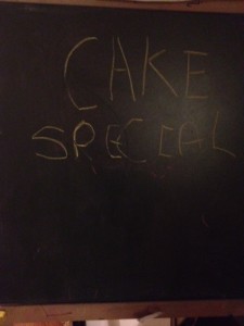 This evening there was a special: cake.