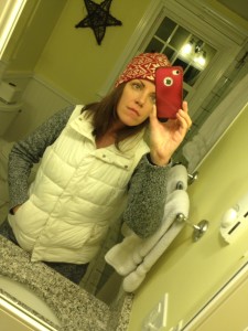 I'm totally serious. Sometimes I have my down jacket on as well.