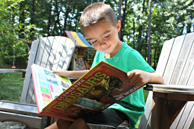 Dinosaur Scanorama from Silver Dolphin Books, Using interactive children's books to ignite curiosity, The scanorama series, silver dolphin books, homeschool, homeschooling, science books, dinosaur books, animal books, scanorama, children's books, interactive children's books