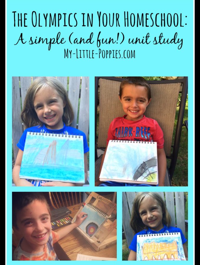 The Olympics in Your Homeschool A Simple (and fun!) mini-unit study, homeschool, homeschooling, homeschooler, chalk pastel, hodgepodge, Olympic Games, summer games, art study