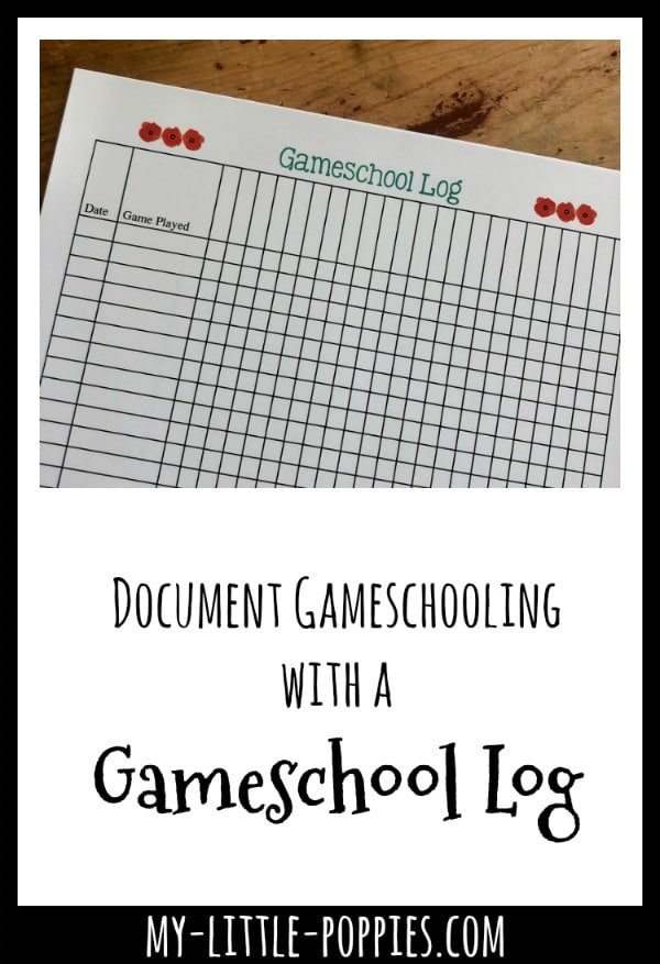 How to Document Your Gameschooling with this Gameschool Log | My Little Poppies