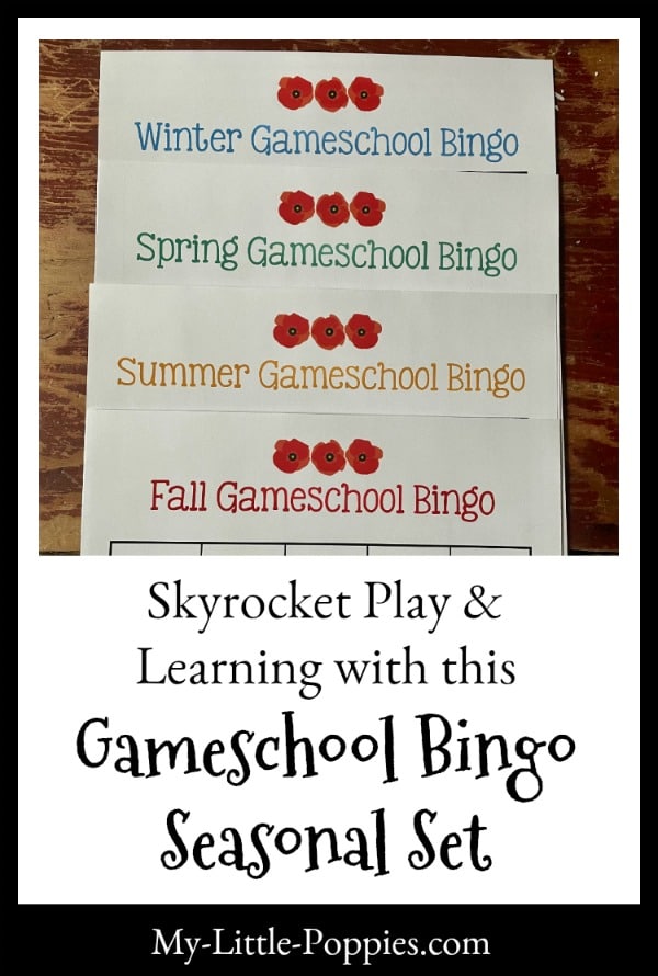 How to Skyrocket Play and Learning with this Gameschool Bingo Seasonal Set | My Little Poppies